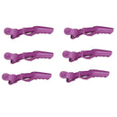 6Pc Makeup Styling Clips Thick Hair Cutting Alligator Clips Barrettes Purple