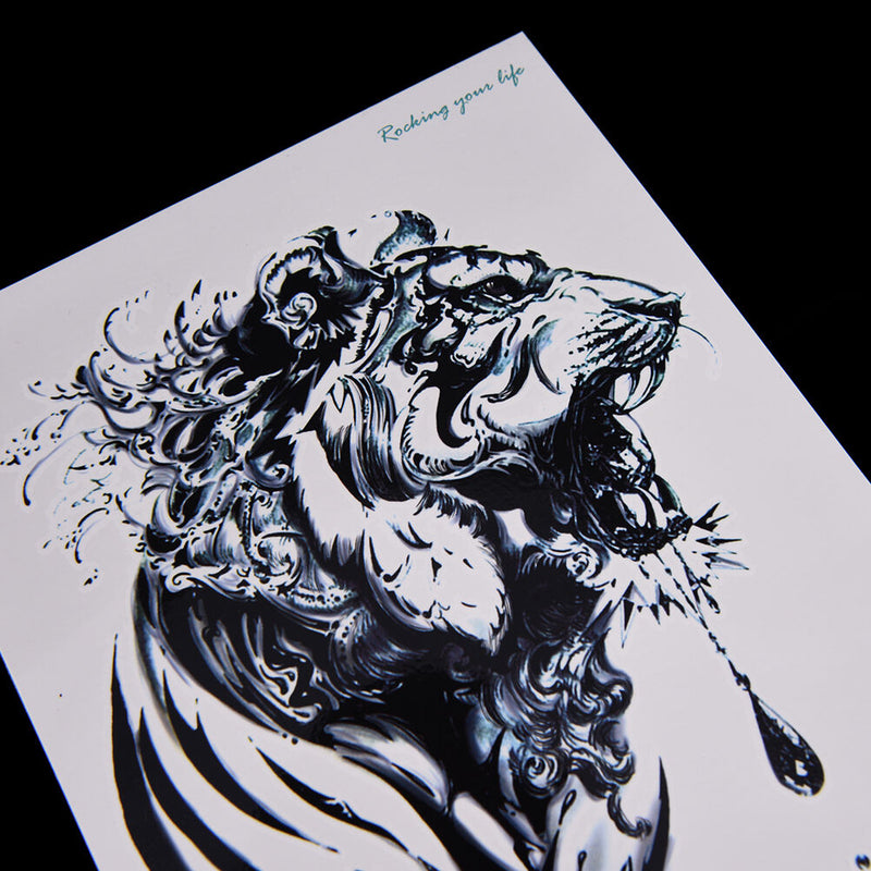 1Pc Makeup Tiger Tattoo Arm Body Art Waterproof Temporary Tattoo Stickers Kw