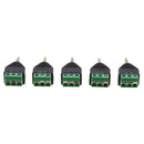 5x Audio 3 Pole 3.5mm Male to 3 Pin Female Video Balun Adapter for Earphone
