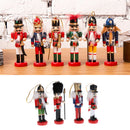 10Pcs 12cm Christmas Decorations Wooden Soldiers Nutcracker Puppets Figures