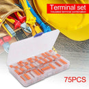 75pcs Compact Wiring Connector 2/3/5 Pin Insulated Cold Pressing Terminals Kit