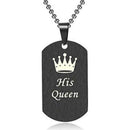 Titanium Steel Tags Pendant Necklace Valentine Crown Letters Choker (Women) A