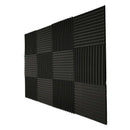 12 Pcs Black Acoustic Panels Soundproofing Foam Acoustic Tiles Studio Foam