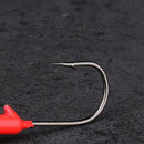 50Pack Mixed Color Lead Barbed Jig Hook Round Head Fishing Hook Sharp Hooks