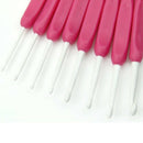 8Pcs Ergonomic Plastic Handles Crochet Hooks Knitting Knit Needles Set 2.5-