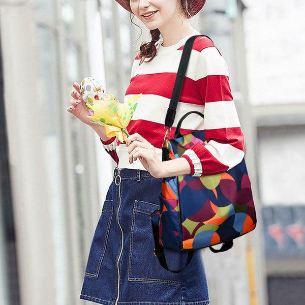 Women Oxford Travel School Bags Girls Anti Theft Backpacks (Multicolor) SN9F