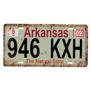 2Pc Retro Bar Garage Wall Decor License Plate Metal Sign JGE 616 E & 946 KXH