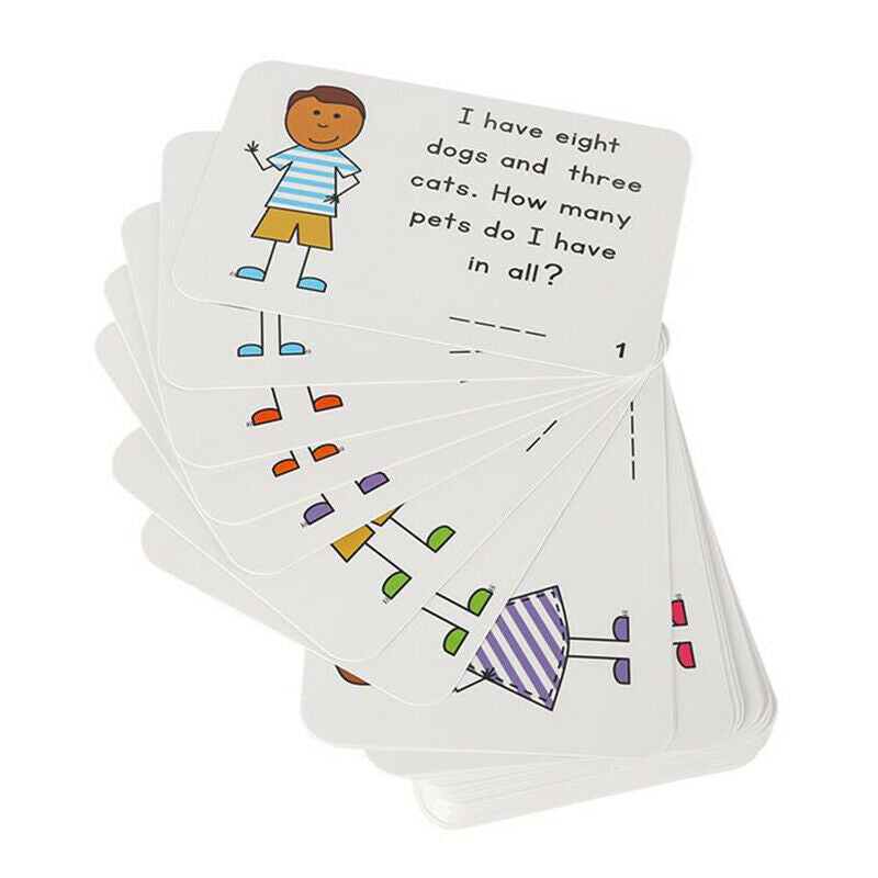 72Pcs/Set English Sentences Flash Card Answer Sheet Question Kids Early Lea N7Z2