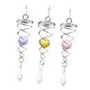 3pcs 3-color Metal Crystal Spiral Wind Spinner Hanging Hook for Bird Nest