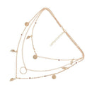 Women Multilayer Irregular Paillette Leaf Bead Chain Statement Necklace Gol L4H1