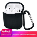 Shockproof Earphone Protective Cover Soft Silicone Case for Airpods (Black)