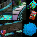 100Pcs Glow in the Dark Pebbles Artificial Stone Walkway Aquarium Fish Tank Q4X7