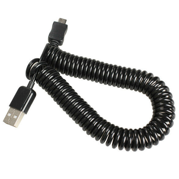 Spiral Coiled USB 2.0 A Male to Micro USB B 5Pin Adaptor Spring Cable