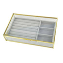 Clear Lid Velvet Jewelry Tray Transparent Jewelry Display Showcase Lockable Felt