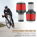 1Pair Safety Bike Handle Bar Grip End Plug LED Light Cycling Warning Lamp
