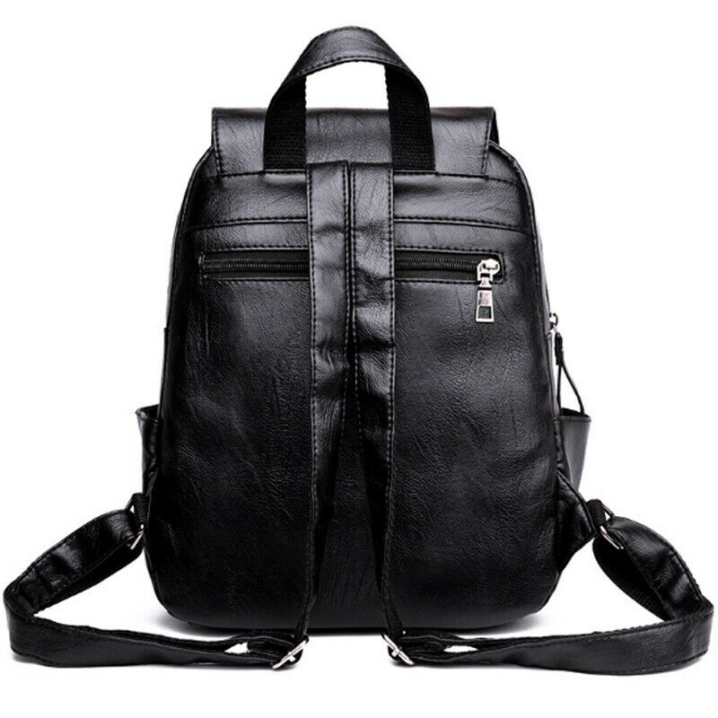 Fashion Women'S Backpack Teen Leather Fit Teen Girl Casual Black Backpack L N7L9