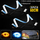 2X 60cm LED Switchback Headlight Sequential DRL Light Strip Tube Blue&Yellow  Hn