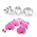 3pcs/Set STAINLESS Steel Cookie Biscuit Pastry Fondant Cake Orchid N0Q6 W3E3