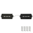 Finest 2x Plastic 4 String Pickups with Coils Black for Precision P Bass