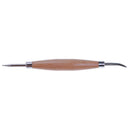 2pcs Wooden Handle Stainless Steel Pottery Shapers Carvers Clay Tools