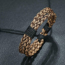 Retro Weave Braided Leather Bracelet Punk Charm Bangle Unisex Jewelry Gift