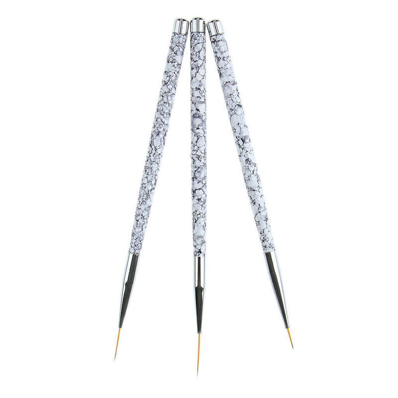 3 Sizes Nail Art Painting Brush Durable UV Gel Painting Liner Pen Nylon Hair