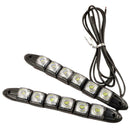 2x Car Flexible 6 LED DRL Daytime Running Light Driving Daylight Fog Light Lamp