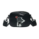 Cartoon Printing Square Shoulder Handbags Women PU Leather Crossbody Bag (5
