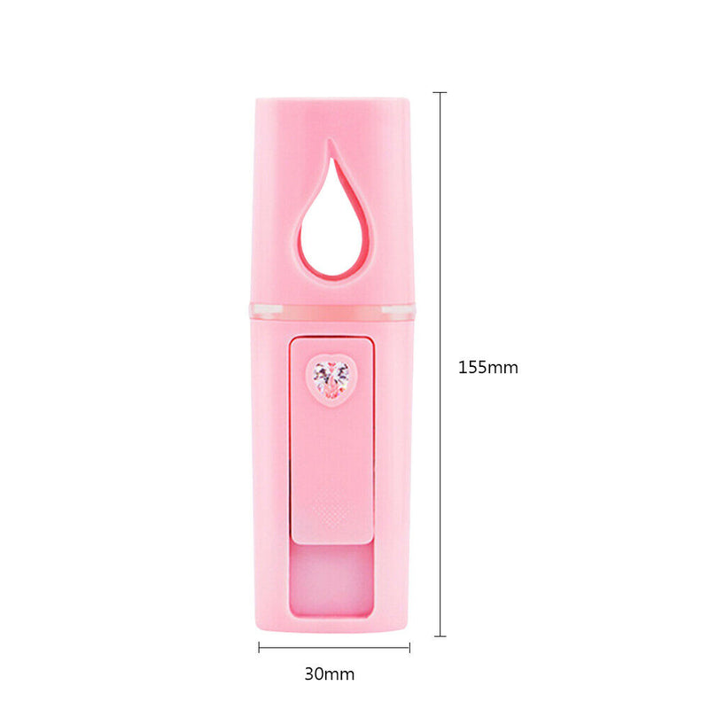 L2 Mini Nano Facial Mister with Top Mirror Handy Cool Mist Sprayer (Pink)