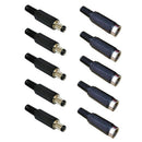 5 Pair (10pcs) 2.1x5.5mm Male Female DC Power Plug Socket Jack Connector PaRCES