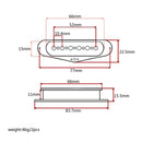 2x Alnico 5 Guitar Single Coil Pickup Neck Pickup Flat Pole ,Neck Position,