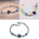 2020 Charm Women Ocean Heart Blue Crystal Rhinestone Gifts Bracelet Bangle N0L8