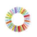 50 Wooden Mini Craft Pegs Embellishments Cloth Photo Spring Clips+Jute Twine