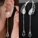 Angel Wing Stylist Crystal Earrings Drop Dangle Ear Stud For Women