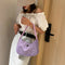 Women Nylon Totes Shoulder Bag Simple Female Street Zipper Handbag (Purple)