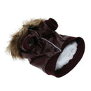 Pet Cat Dog Warm Clothes Winter Coat Dog Cat Pet Jacket Costume Wine Red XL