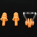 Orange Nose Clip Silicone Earplugs Set for Swim Swimming C9P6