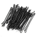 60 Pcs Metal Hair Clips Waved Bobby Salon Pins Grip Hairpins Barrette Black