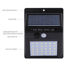 30Led Solar Power Light Pir Motion Sensor Garden Security Yard Landscape Lamp LJ