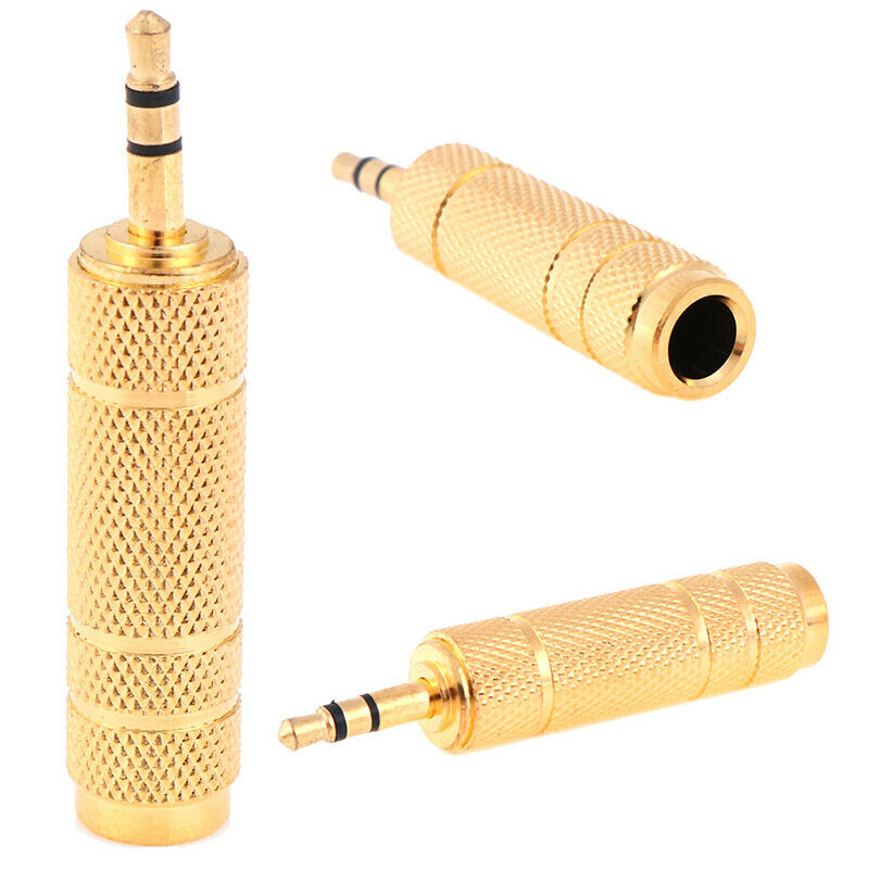 1Pc 3.5mm Male to 6.5mm Female Headphone Jack Adapter Plug Stereo Au JR