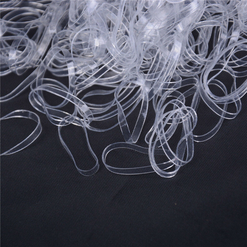 500pcs Clear Ponytail Holder Elastic Rubber Band Hair Ties Ropes Rings A Gw