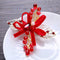 Women Red Crystal Leaf Hairpin Kids Girls Bride Wedding Bowknot Hair Clips A