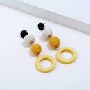 Fashion Women Circle Ball Dangle Ear Stud Geometric Earrings Casual Jewelry