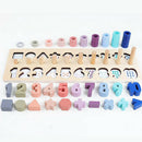 Montessori Materials Wood Math Blocks Shape Sorter Stacking Learning Toys
