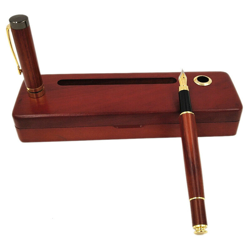 Pen Creative Business Gifts Office Supplies Pen Holder Belt Box Set,Wooden  Q5B8