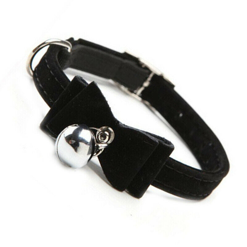 Pet Cat Kitten Collar Adjustable Safety Buckle Neck Strap With Bell Color:BlB9O2
