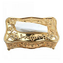 2pcs Rose Flower Pattern Tissue Box Acrylic Wide Use for Living Room -Golden