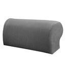 6Pcs Grey Elastic Sofa Armrest Covers Armchair Slipcovers Arm Rest Caps