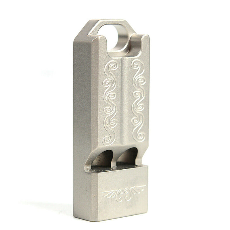 Titanium Whistle Sport Emergency Whistles with Lanyard, Double Tube High