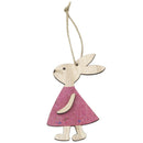 Wooden Easter Rabbit Hanging Ornament Cute Bunny Wood Crafts Home Decor A